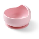 BabyOno Siilicone Plate 6m+ silikonska posoda s priseskom Pink 1 kos | Shoptok.si