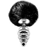 Alive metal anal fluffly twist plug m black Cene