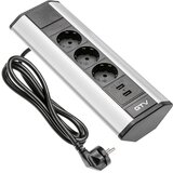 Gtv namizna vtičnica 3x 230V + 2x USB AE-PBKT3S2U-80 | Shoptok.si