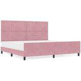 vidaXL Roza Žametna Postelja 200x200 cm, (22049681) | Shoptok.si