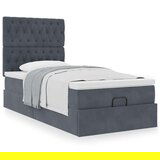 vidaXL Otomanski posteljni okvir z vzmetnicami siv 80x200cm žamet | Shoptok.si