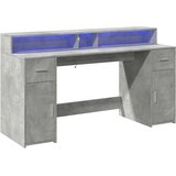 vidaXL Radni stol s LED svjetlima sivi 160x55x91 cm konstruirano drvo | shoptok.hr