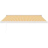 Tenda na uvlačenje žuto-bijela 3,5 x 2,5 m tkanina i aluminij | shoptok.hr