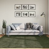 vidaXL Preproga s kratkimi vlakni mehka pralna gozdno zelena 200x200cm | Shoptok.si