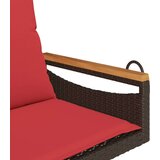  Klupa za ljuljanje s jastucima smeđa 63x62x40 cm od poliratana - Smeđa 63 x 62 x 40 cm 1 Nasloni za ruke okruglog dizajna | shoptok.hr