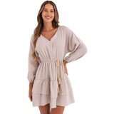 Italy Moda Dress-MI-SK-A5079.27-beige | Shoptok.si