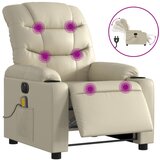 Maison Chic Električni masažni naslanjač - Relax naslanjač krem umetno usnje, (22134867) | Shoptok.si