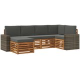  Set vanjskih sofa 6 kom. Prirodna i antracit Poliester 255 x 136,5 x 73 cm | shoptok.hr