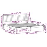  Okvir za krevet s uzglavljem Bijelo 200 x 200 cm tkanina | shoptok.hr