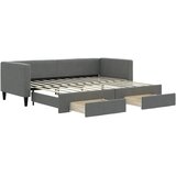 Dnevni krevet na razvlačenje i ladice tamnosivi 80x200 cm | shoptok.hr