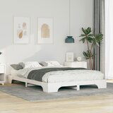 vidaXL Posteljni okvir Bela 140 x 220 cm Trdna borovina | Shoptok.si
