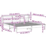  Okvir kreveta bez madraca voštano smeđi 200x200 cm od borovine | shoptok.hr