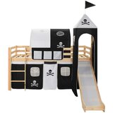 The Living Store Otroški pograd s toboganom in lestvijo borovina 97x208 cm - Otroški Pograd, (21419868) | Shoptok.si