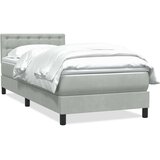 vidaXL Box Spring krevet s madracem svijetlo sivi 90x220 cm baršun | shoptok.hr