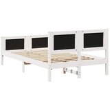  Okvir kreveta s uzglavljem Bijela i svijetlosiva 120 x 200 cm | shoptok.hr