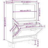 vidaXL Ormarić za cipele crni 52 x 25 x 80 cm drvo i prirodni ratan | shoptok.hr