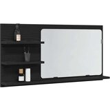 vidaXL Kopalniška omarica z ogledalom črn hrast 90x11x45 cm inženirski les | Shoptok.si