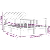  Okvir za krevet s uzglavljem 140x200 cm od masivnog drva | shoptok.hr