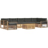  Set vanjskih sofa 8 kom. Bijela i antracit Čvrsto drvo akacije | shoptok.hr