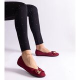 Gemre Burgundy ballet flats adorned with a bow and brooch Esdras | shoptok.hr