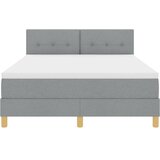 LED Box Spring Krevet Svijetlo siva 160 x 200 cm tkanina | shoptok.hr