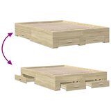  Okvir za krevet s ladicama boja hrasta 140x190 cm drveni | shoptok.hr