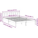  Okvir kreveta bez madraca bijeli 140 x 210 cm masivna borovina | shoptok.hr