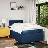 vidaXL Box spring postelja z vzmetnico modra 120x190 cm blago, (21309089) | Shoptok.si