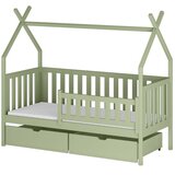  Drveni dječji krevet Simba s ladicom - olive - 200x90 cm - Madrac PE pjena 8 cm-spužvasti madrac | shoptok.hr