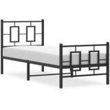  Metalni okvir kreveta uzglavlje i podnožje crni 75x190 cm | shoptok.hr
