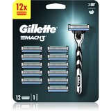 Gillette ročni brivnik + 12 nastavkov Mach3 7702018425853 Cene