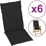 vidaXL jastuci za vrtne stolice 6 kom crni 120 x 50 x 3 cm Cijene