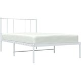 Metalni okvir za krevet s uzglavljem bijeli 90 x 190 cm | shoptok.hr