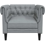  Fotelja Chesterfield svijetlosiva od tkanine | Eponuda.ba