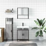  3-dijelni set kupaonskog namještaja siva boja hrasta drveni | shoptok.hr