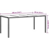  Stol za vrt Bijelo 190 x 90 x 75 cm poliratan | shoptok.hr