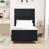 vidaXL okvir postelje Komplet 2 Črn Trden les, tkanina 90 x 200 cm, (22082456) | Shoptok.si