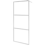 Pregrada za tuš s policom krom 100x195 cm staklo ESG i aluminij | shoptok.hr