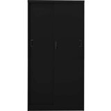 vidaXL uredski ormarić s kliznim vratima crni 90 x 40 x 180 cm čelični | shoptok.hr