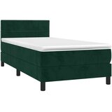  box spring s madracem LED tamnozeleni 80 x 200 cm baršun | shoptok.hr