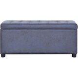  Otoman za pohranu od umjetne brušene kože 87,5 cm sivi | Eponuda.com