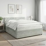  Boxspring krevet s madracem Svjetlosiva 140 x 200 cm Baršun Zelena | Shoptok.si