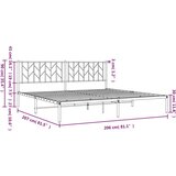 Metalni okvir za krevet s uzglavljem crni 200x200 cm | shoptok.hr