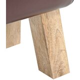  Klupa 60 x 30 x 45 cm Prava koža Tamno smeđa | shoptok.hr