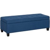 HOMCOM sedežna klop poliester, evkaliptus les 125D x 49Š x 41,5V cm Moder, (5000242514) | Shoptok.si