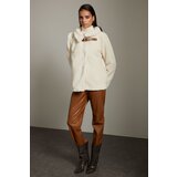 Trendyol Ecru Belt Detailed Plush Coat | shoptok.hr