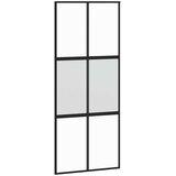  Klizna vrata s priborom crna 90 x 205 cm kaljeno staklo | shoptok.hr
