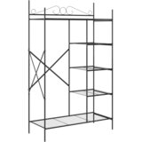 vidaXL Odprt omara s polico Črna 104,5 x 45 x 172 cm Jeklo, (5000131278) Cene