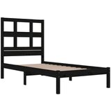  Posteljni okvir črn iz trdnega lesa 75x190 cm 2FT6, (20684905) | Shoptok.si