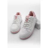 Marjin Women's Sneaker Colored Sole Lace Up Sneakers Ekef Pink